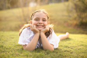 happy girl in park