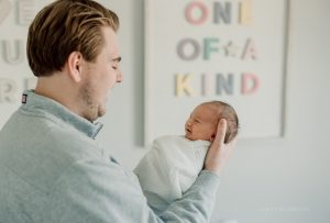 dad with new son