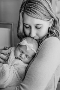 Marietta in-home newborn photography mom and baby girl