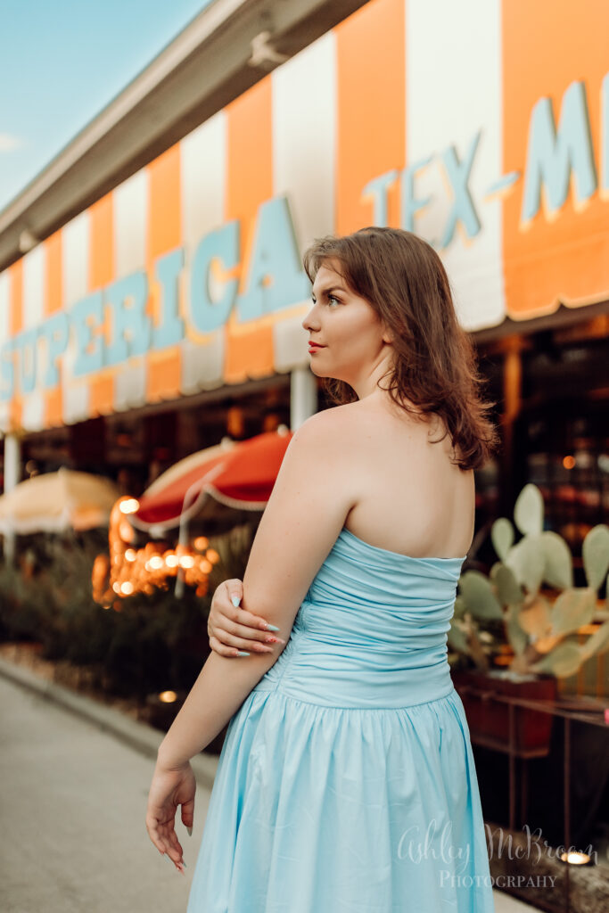 creative and unique senior portrait at superica at Krog St Marketa